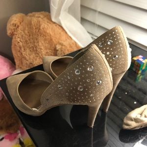 Nude Heels with Silver Back sparkles